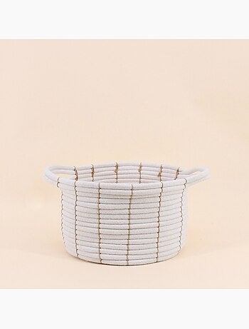 Set de 2 paniers en corde beige avec poignées 27x16cm