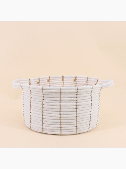 Set de 2 paniers en corde beige avec poignées 27x16cm - Kiabi