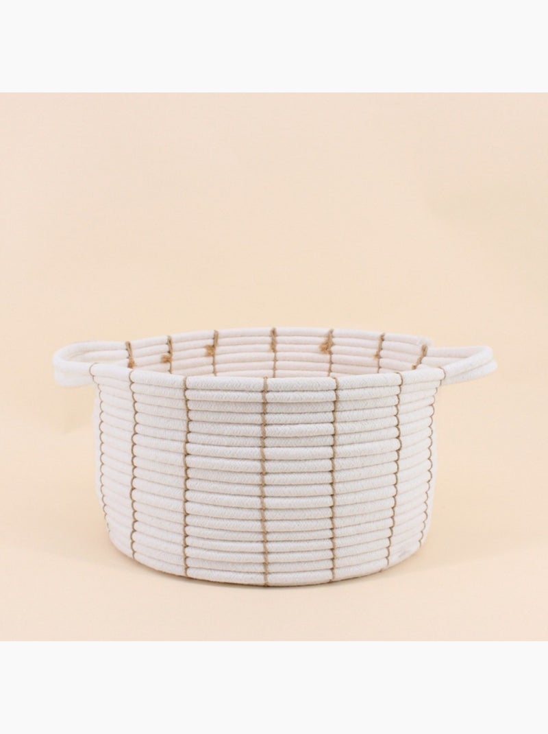 Set de 2 paniers en corde beige avec poignées 27x16cm Beige - Kiabi