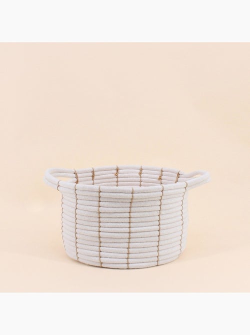 Set de 2 paniers en corde beige avec poignées 27x16cm - Kiabi