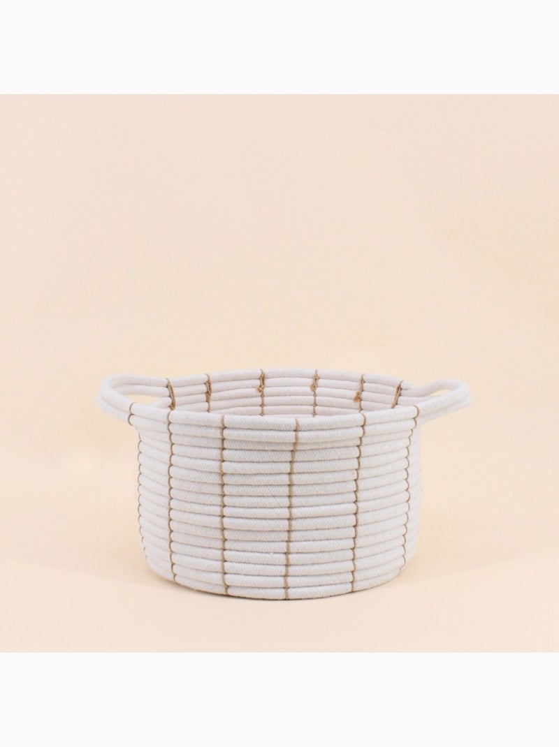 Set de 2 paniers en corde beige avec poignées 27x16cm Beige - Kiabi