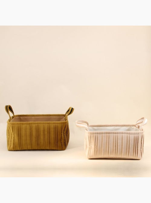 Set de 2 paniers en velours plissé - Kiabi