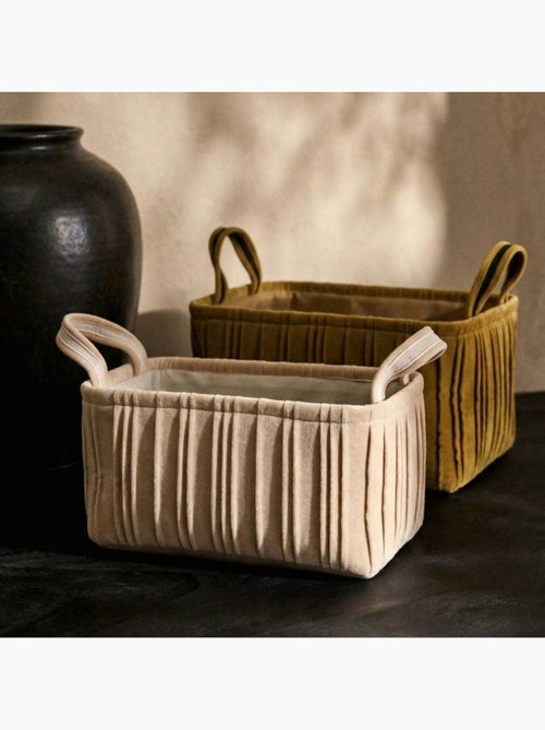 Set de 2 paniers en velours plissé - Kiabi