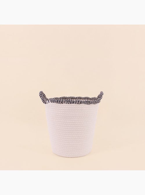 Set de 2 paniers ronds en corde de coton finition vague - Kiabi