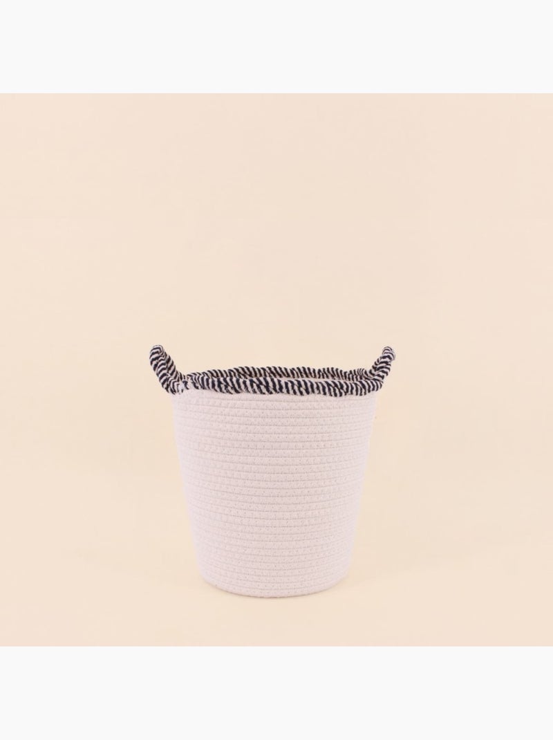 Set de 2 paniers ronds en corde de coton finition vague Beige - Kiabi