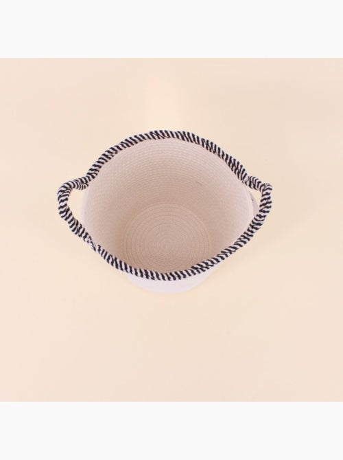 Set de 2 paniers ronds en corde de coton finition vague - Kiabi