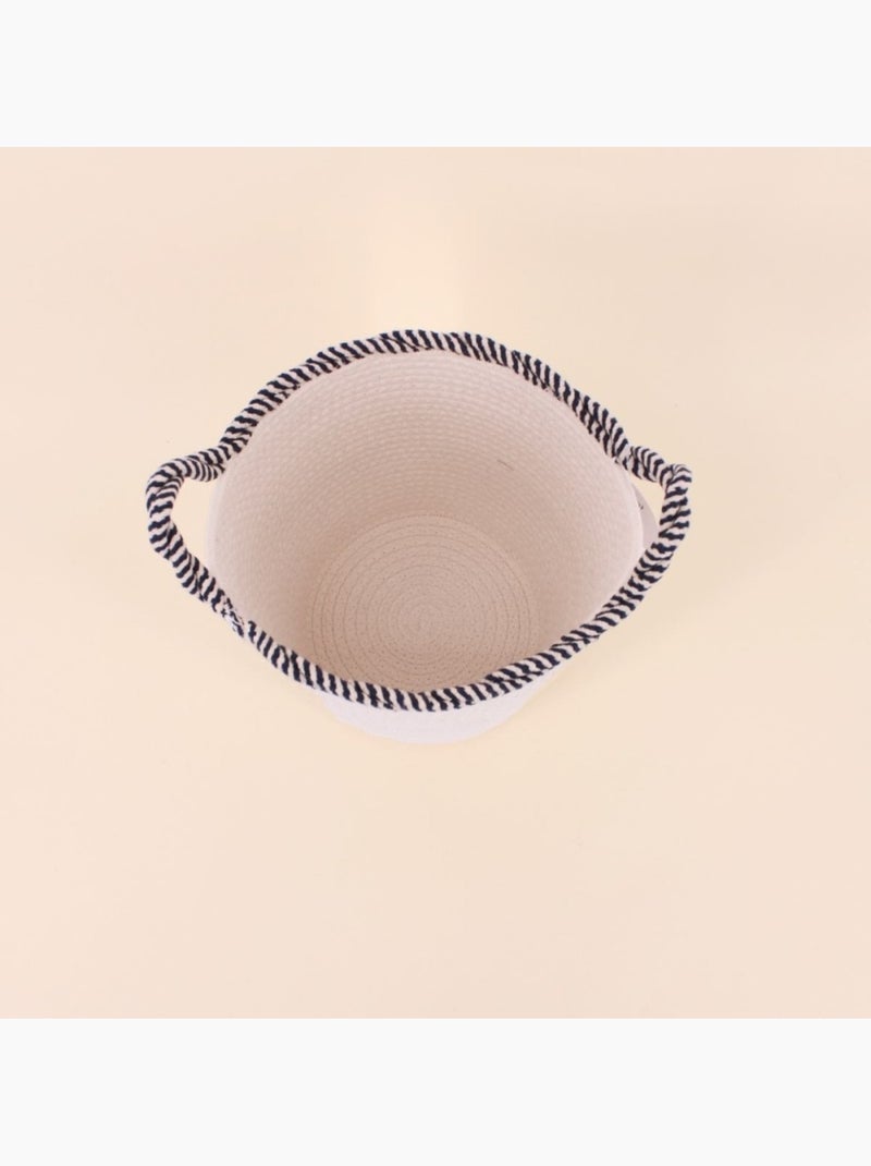 Set de 2 paniers ronds en corde de coton finition vague Beige - Kiabi