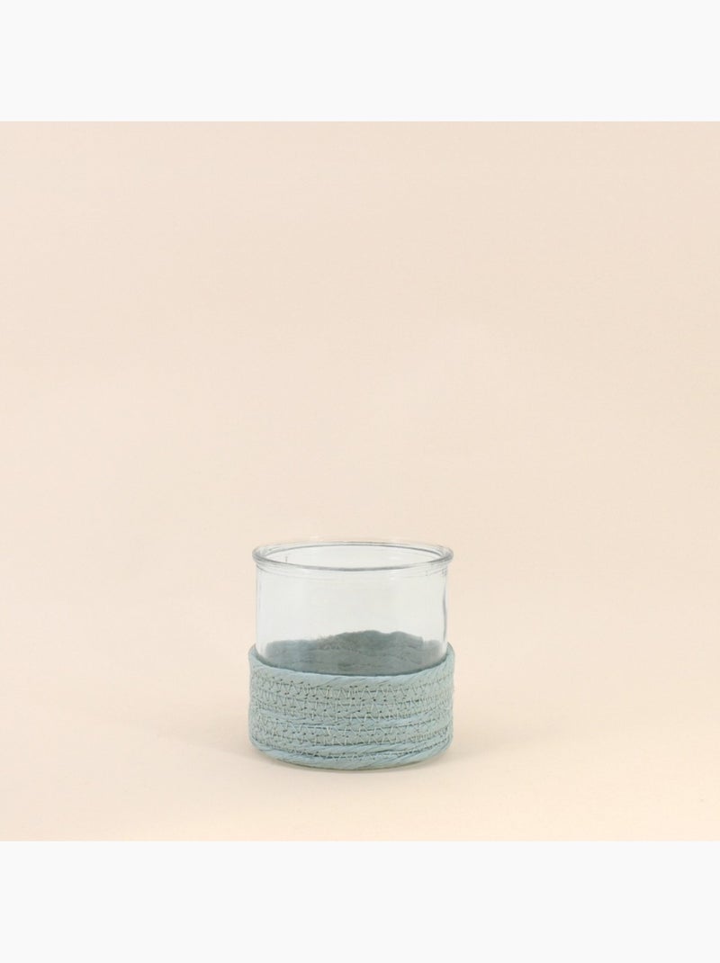 Set de 2 photophores en verre et corde Blanc - Kiabi