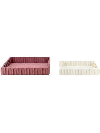 Set de 2 plateaux à bijoux en velours plissé