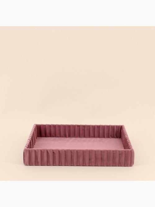 Set de 2 plateaux à bijoux en velours plissé - Kiabi