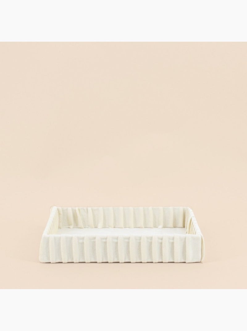 Set de 2 plateaux à bijoux en velours plissé Rose - Kiabi