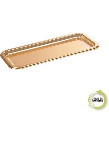 Set de 2 plateaux a cake rectangulaire or