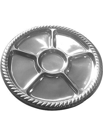 Set de 2 plateaux de 6 compartiments 30 cm Argent