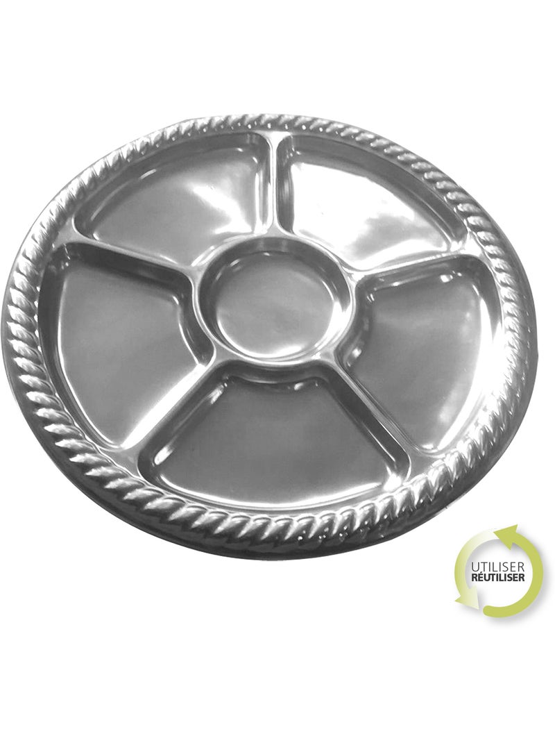 Set de 2 plateaux de 6 compartiments 30 cm Argent Multicolore - Kiabi