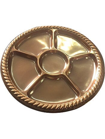 Set de 2 plateaux de 6 compartiments 30 cm Or