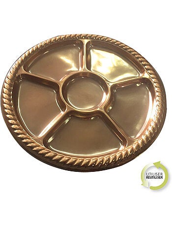 Set de 2 plateaux de 6 compartiments 30 cm Or