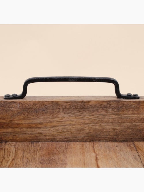 Set de 2 plateaux en bois avec poignées - Kiabi