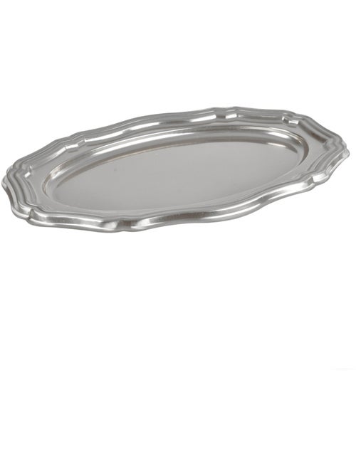 Set de 2 plateaux ovale argent Louis XV 40 cm - Kiabi
