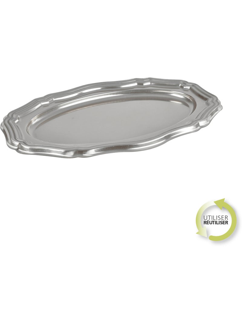 Set de 2 plateaux ovale argent Louis XV 40 cm Multicolore - Kiabi