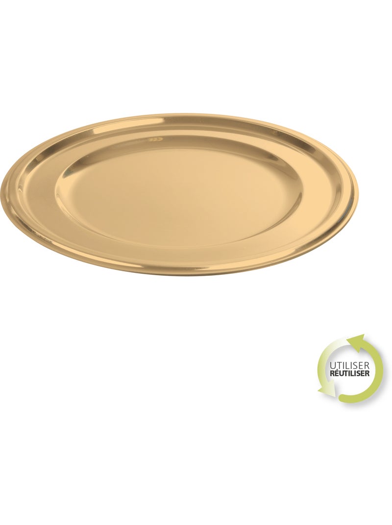 Set de 2 plateaux rond or 30 cm Multicolore - Kiabi