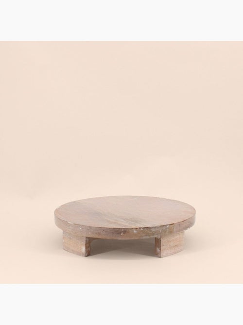 Set de 2 plateaux ronds en bois sur pieds - Kiabi