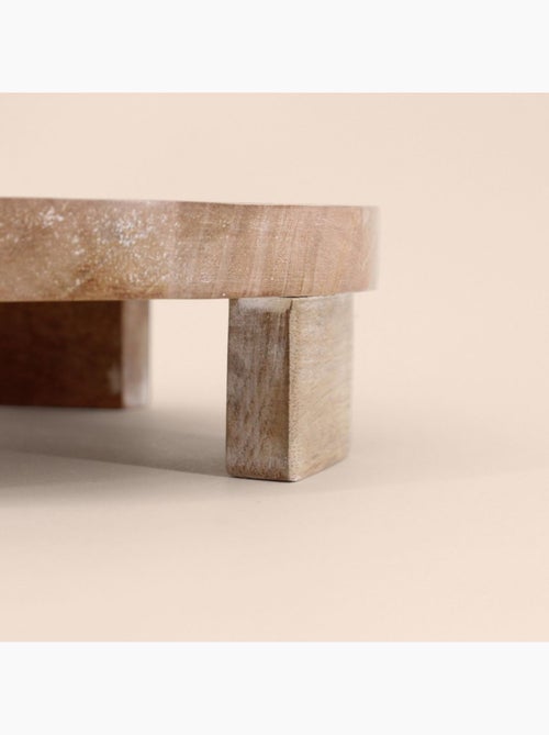 Set de 2 plateaux ronds en bois sur pieds - Kiabi