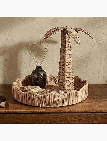 Set de 2 plateaux ronds en rotin