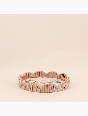 Set de 2 plateaux ronds en rotin