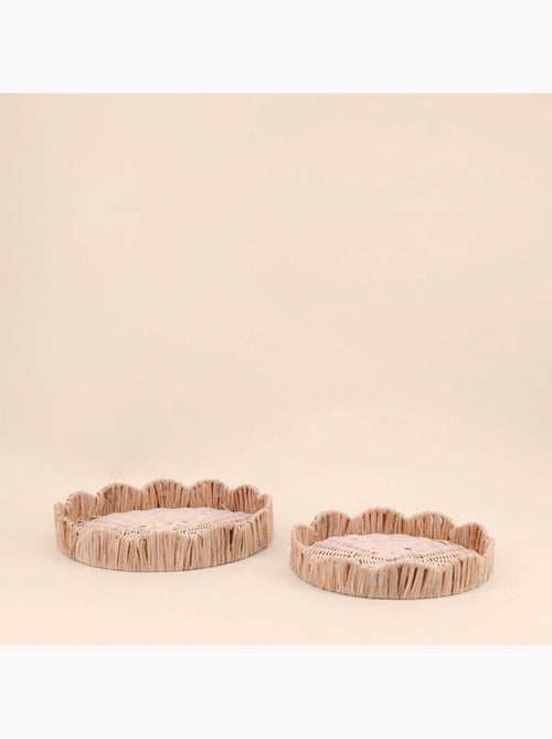 Set de 2 plateaux ronds en rotin - Kiabi