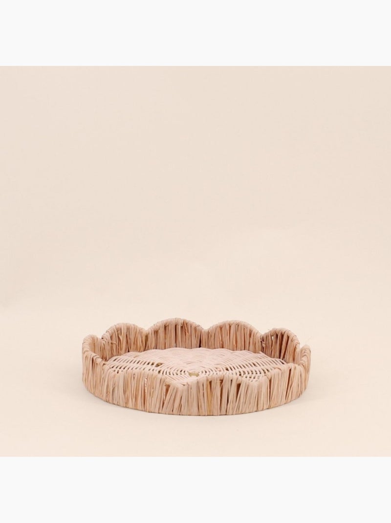 Set de 2 plateaux ronds en rotin Beige - Kiabi