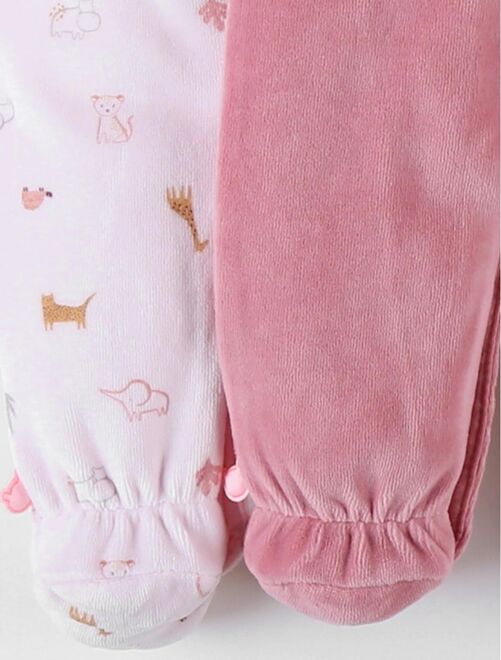 pyjama bebe fille deux pieces bi-matieres a motif licorne rose pyjamas 2  pieces bebe
