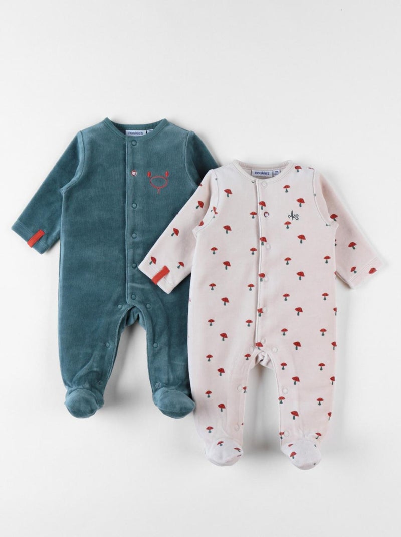 Set de 2 pyjamas 1 pièce, clair/vert forêt Noukie's Beige - Kiabi