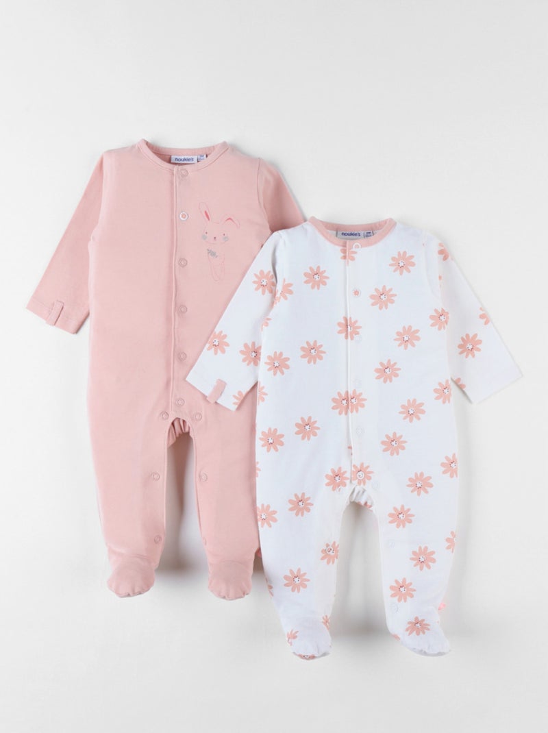 Set de 2 pyjamas 1 pièce, écru/blush Noukie's Ecru - Kiabi