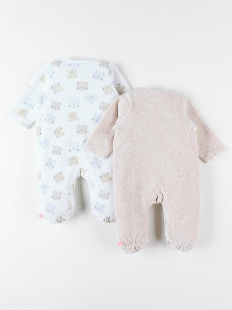 Set de 2 pyjamas dors-bien iconique en velours, greige - Noukie's Beige - Kiabi