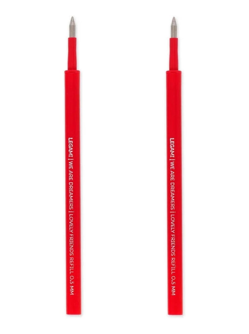 Set de 2 recharges pour stylo à encre gel - Lovely Friends Rouge - Kiabi