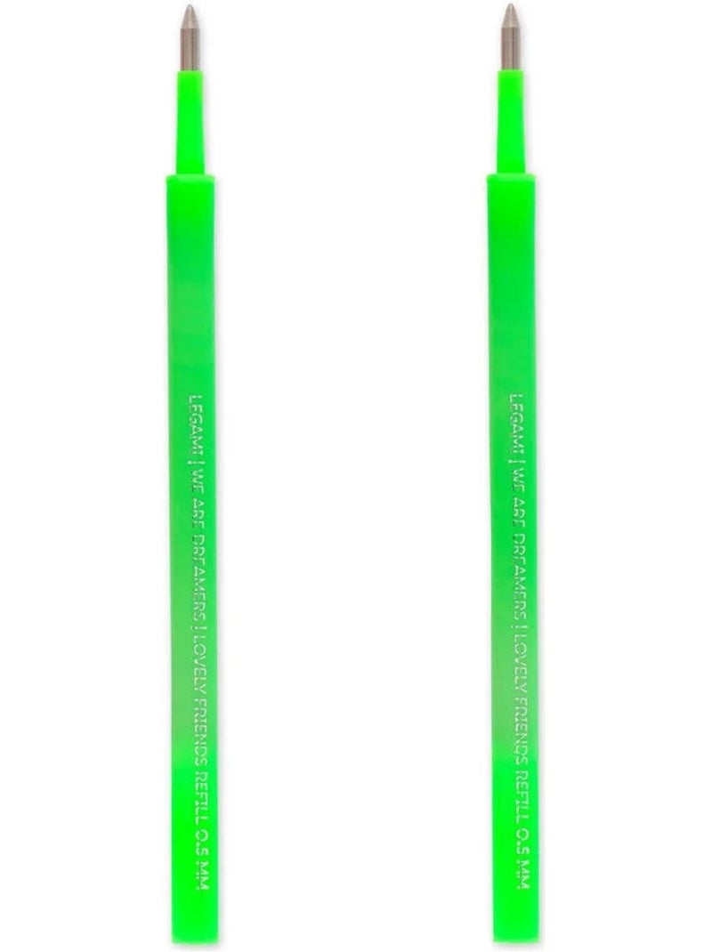 Set de 2 recharges pour stylo à encre gel Lovely Friends - Encre vert néon Vert - Kiabi