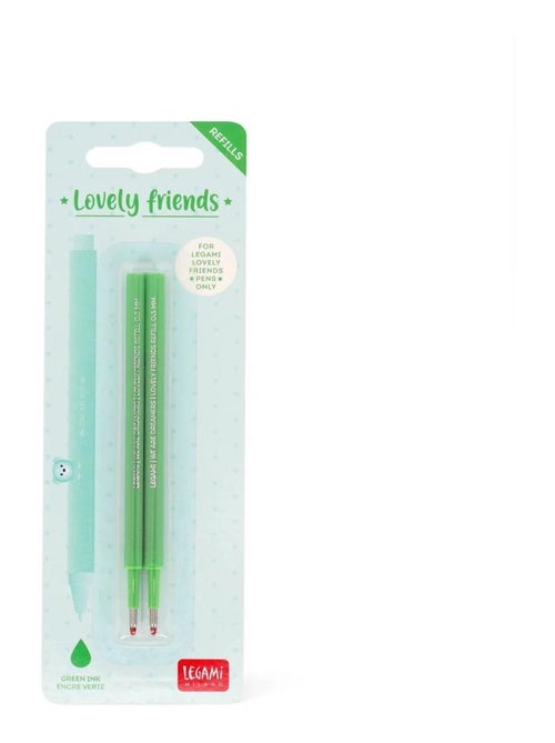 Set de 2 Recharges pour Stylo à Encre Gel Lovely Friends - Encre verte - Kiabi