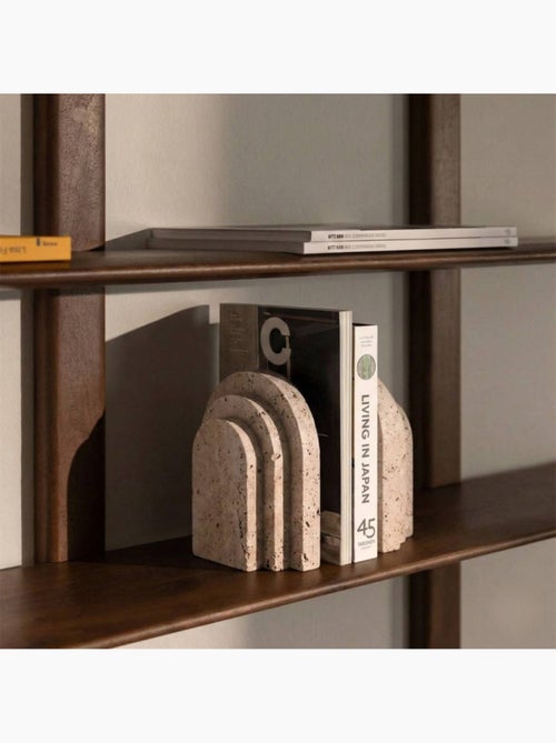 Set de 2 serre-livres imitation travertin forme arche - Kiabi