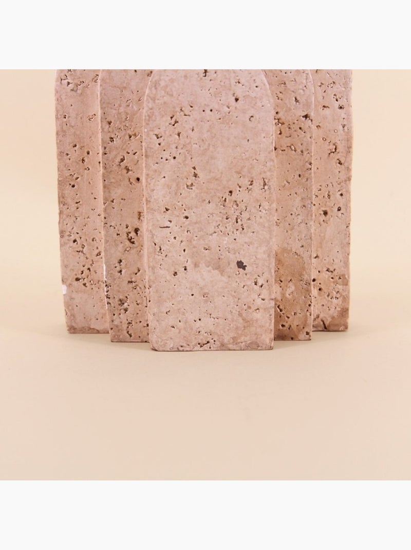 Set de 2 serre-livres imitation travertin forme arche Beige - Kiabi