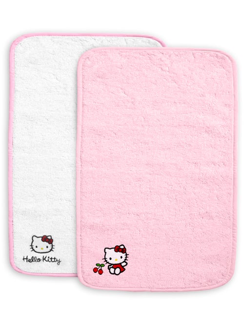 Set de 2 Serviettes Brodées - Change Bébé -Hello Kitty - Matière Eponge Absorbante - 100% coton - Kiabi