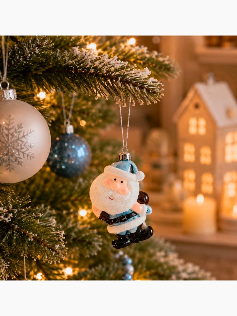 Set de 2 suspensions père noël et sa hotte Bleu - Kiabi