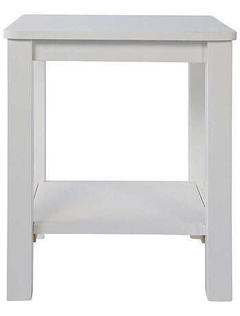 Set de 2 tabourets de table en pin massif blanc