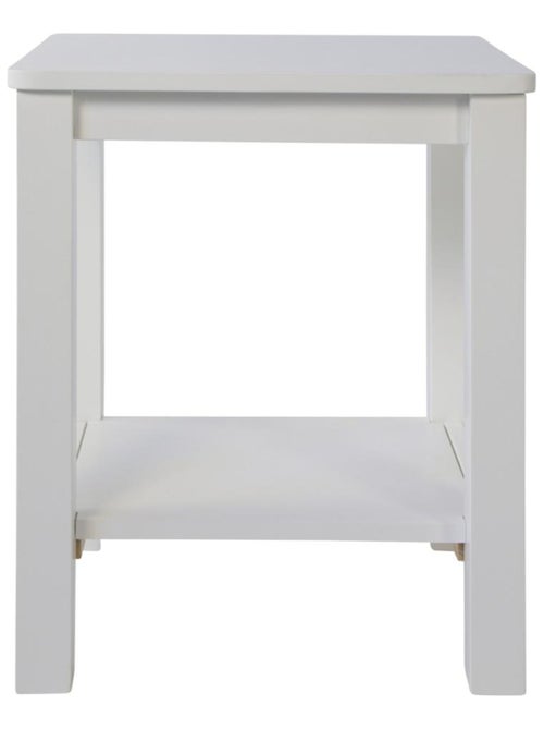 Set de 2 tabourets de table en pin massif blanc - Kiabi