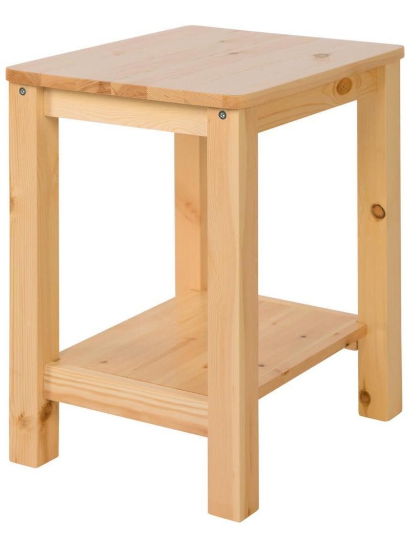 Set de 2 tabourets de table pin massif Beige - Kiabi