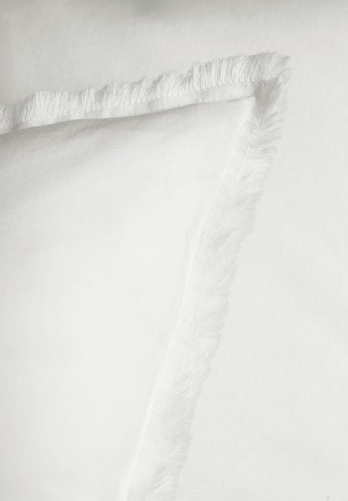 Set de 2 taies d'oreiller unies à franges, COTON LAVÉ - Kiabi