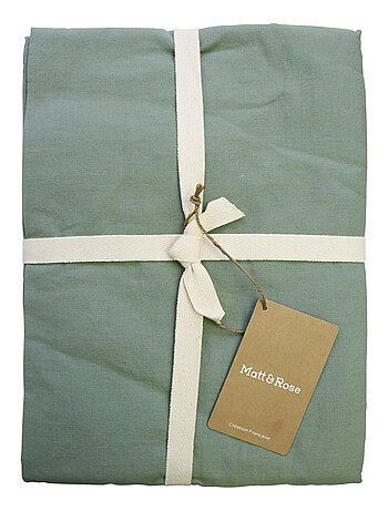 Set de 2 taies d'oreiller unies à franges, COTON LAVÉ