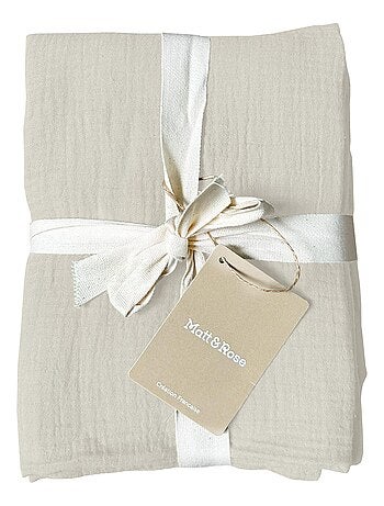 Set de 2 taies d'oreiller unies en coton, GAZE DE COTON