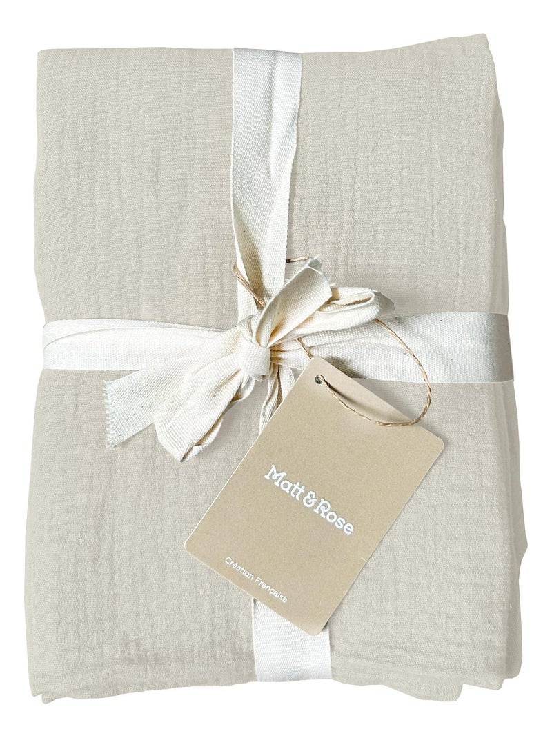 Set de 2 taies d'oreiller unies en coton, GAZE DE COTON Beige clair - Kiabi
