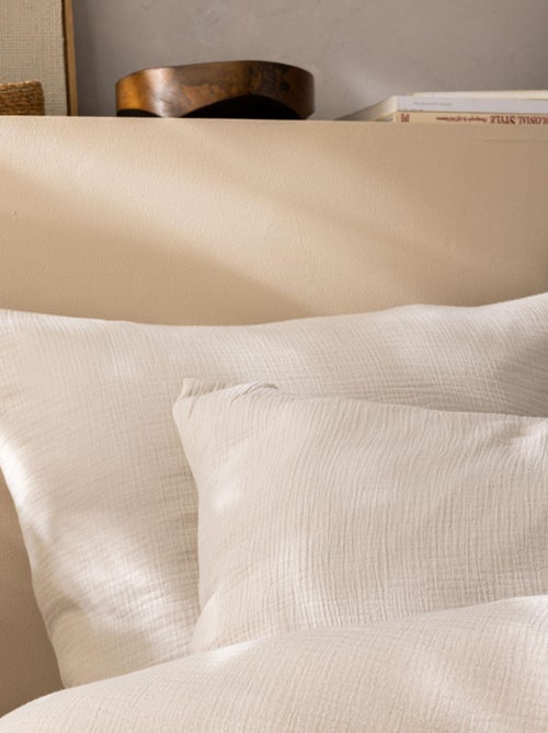 Set de 2 taies d'oreiller unies en coton, GAZE DE COTON - Kiabi Set de 2 taies d'oreiller unies en coton, GAZE DE COTON - Kiabi