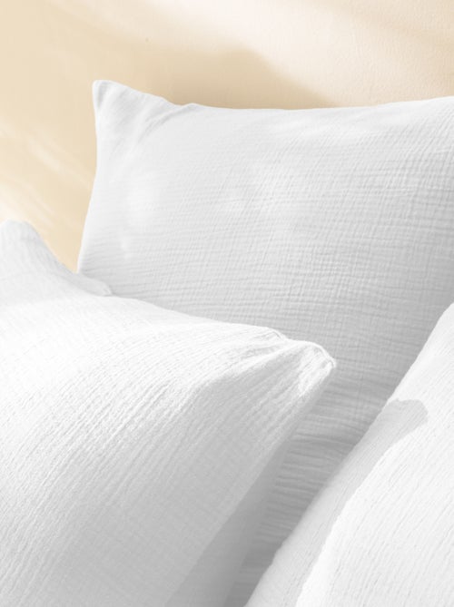 Set de 2 taies d'oreiller unies en coton, GAZE DE COTON - Kiabi Set de 2 taies d'oreiller unies en coton, GAZE DE COTON - Kiabi